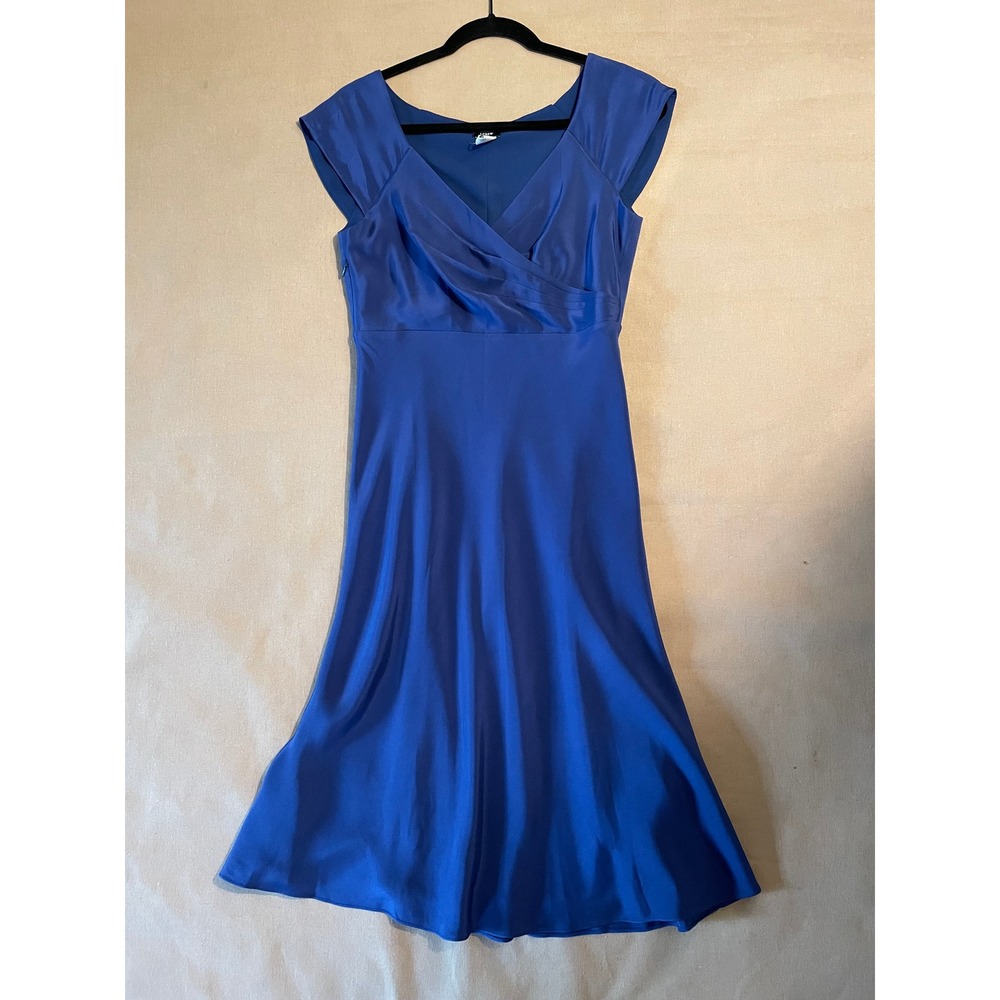 J Crew Royal Blue Silk Dress Size 6 Formal Cocktail Bridal Wedding Guest Lined